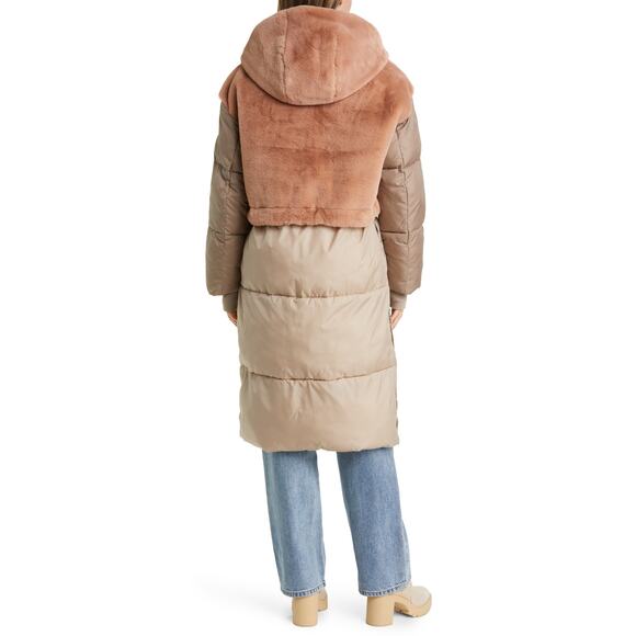 NWOT UGG Keely Convertible Faux Fur Hooded Puffer Coat Size Medium - Picture 2 of 6